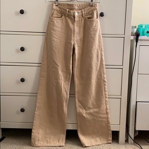 Beige MONKI yoko wide leg jeans
